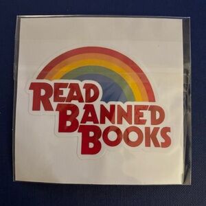( 3 for $20) Read Banned Books Rainbow Vinyl Sticker 3"
